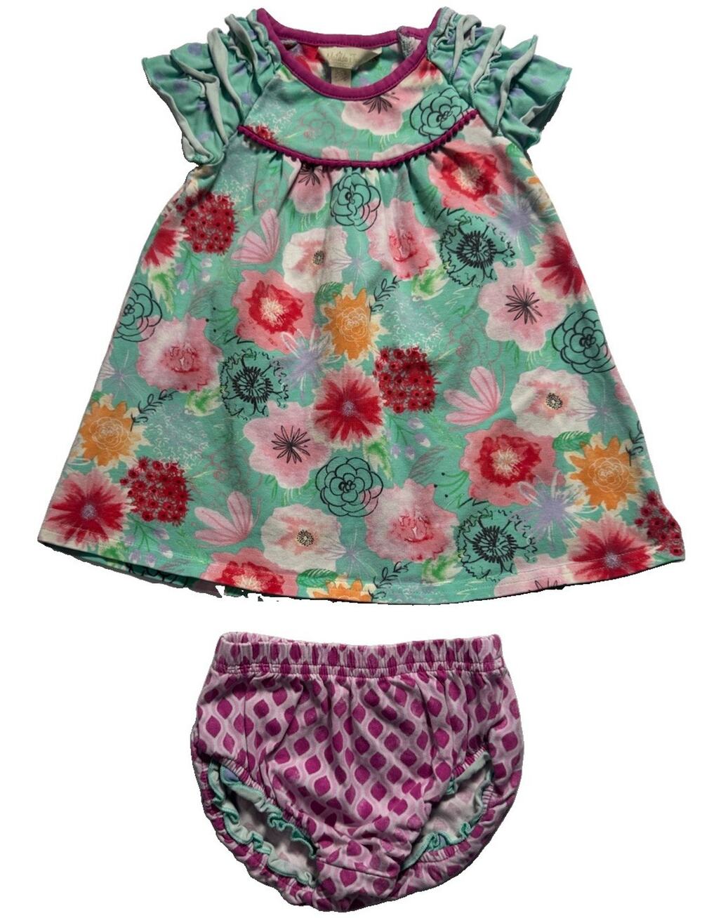 Matilda Jane Baby Girls 6-12 Months Floral Tunic Top & Bloomers 2 Pc Outfit